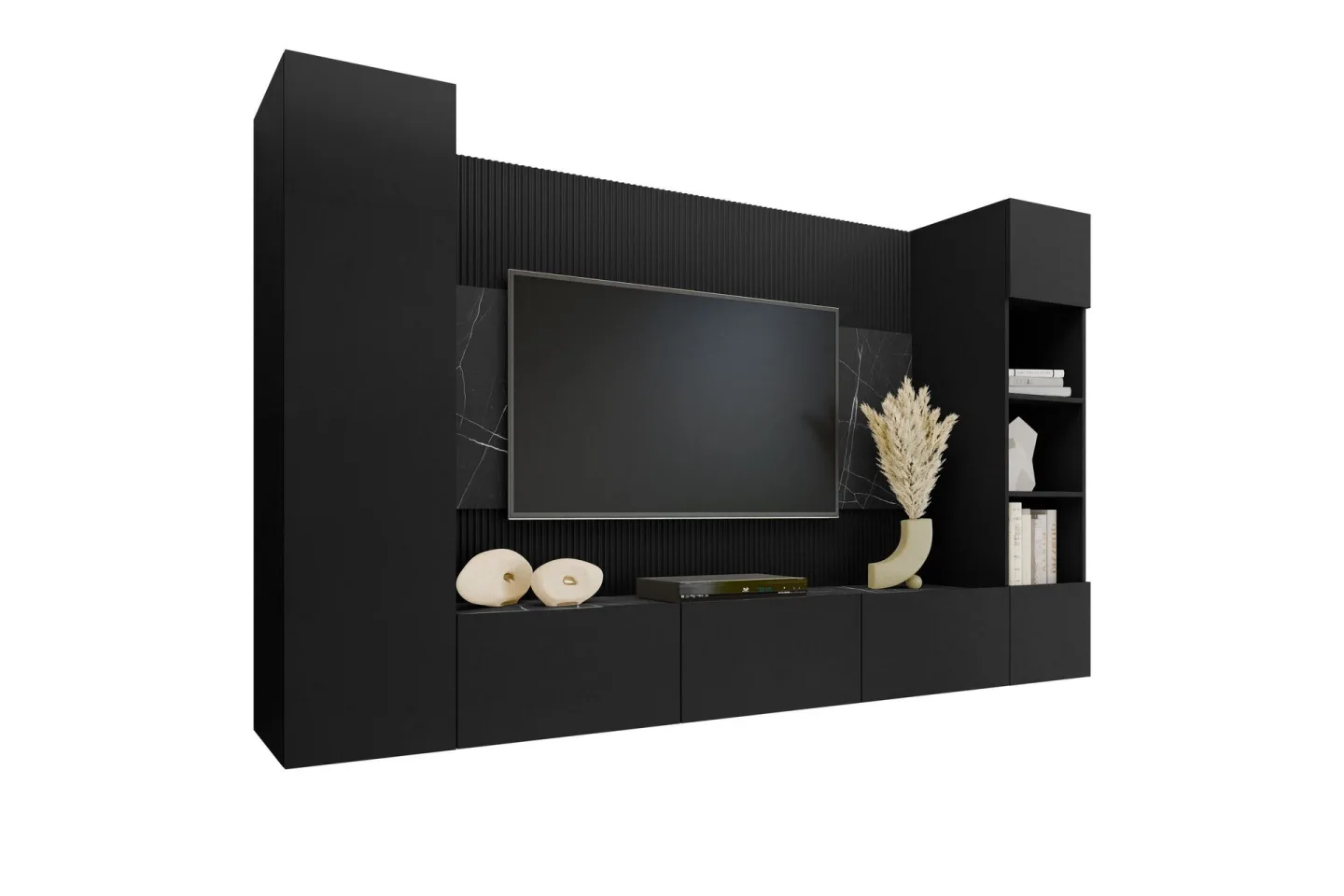 Bernice Tv-skåp 260x38 cm - Svart