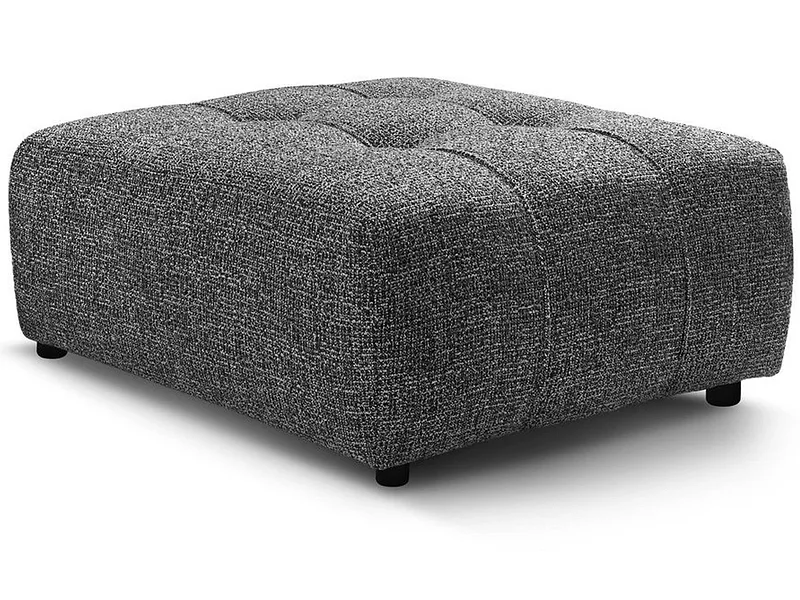 Hocker BOBOCHIC ARSENE 100x100x45cm stoff chiniert dunkelgrau