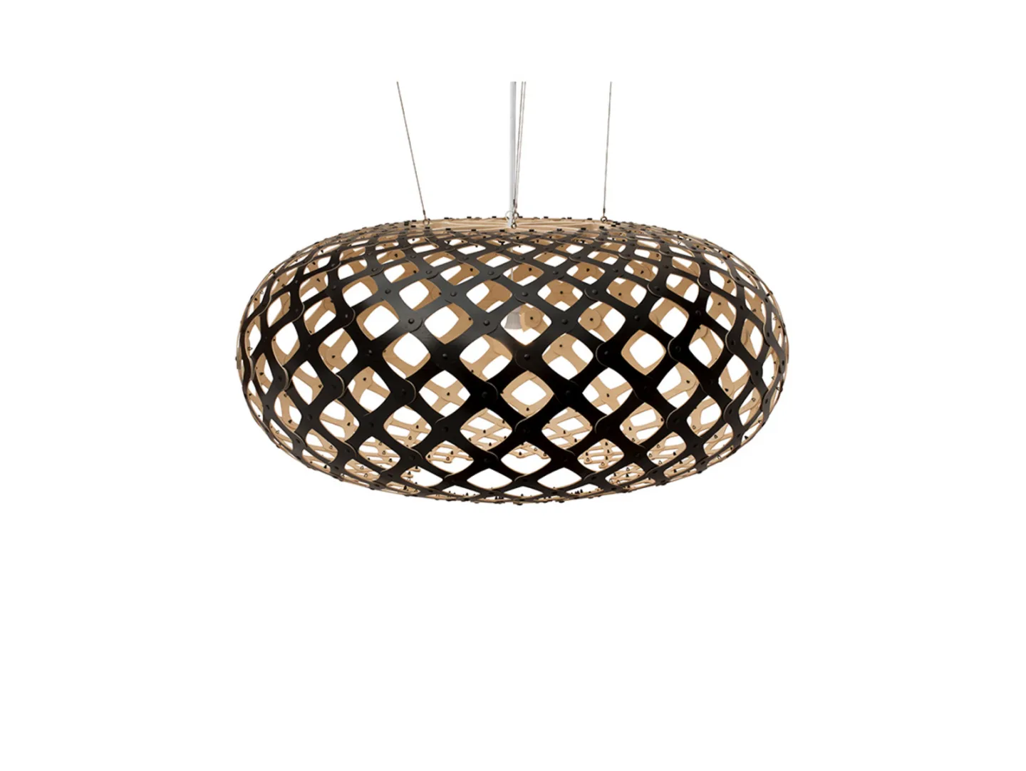 Kina Pendel Ø140 Sort 1 Side - David Trubridge - Stue - Bambus