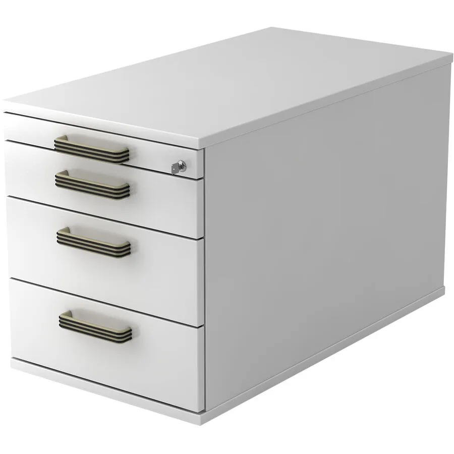 Rollcontainer Office weiss/Aluminium gebürstet Holzwerkstoff B 42.8 cm H 51.2 cm