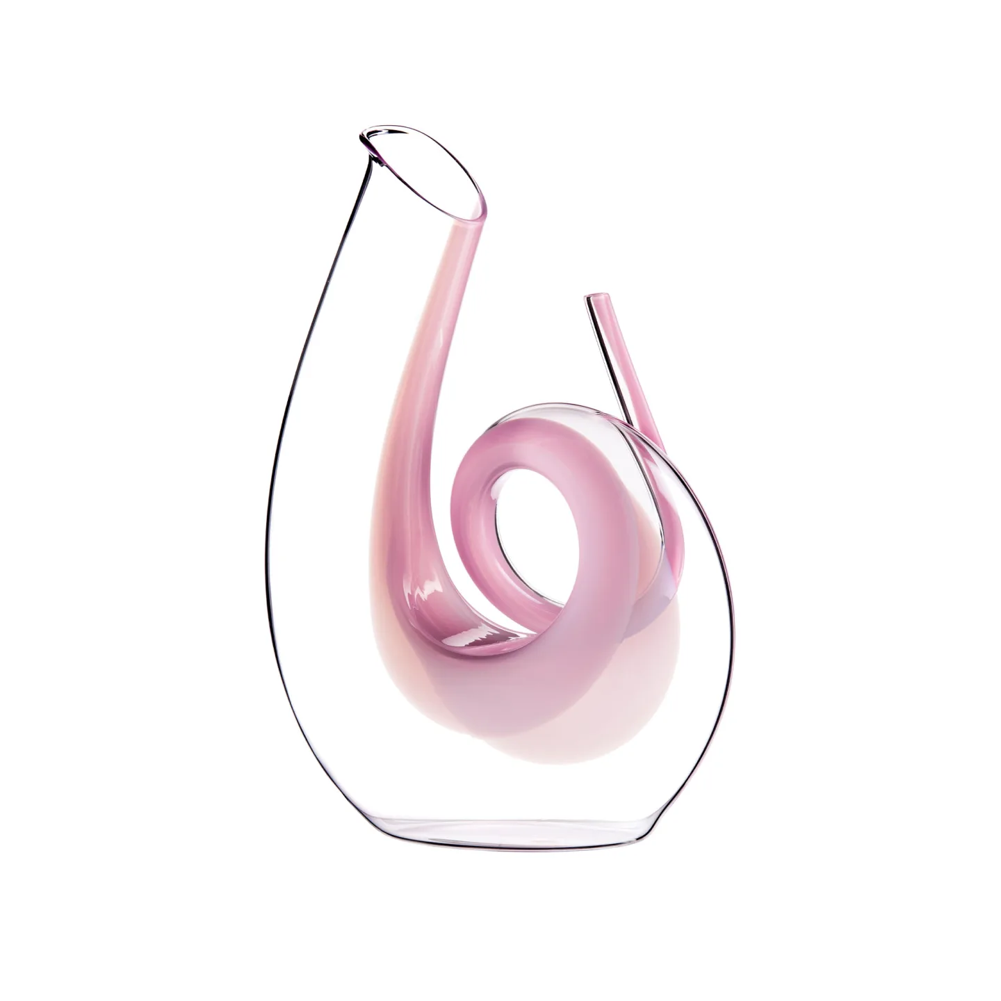Riedel - Decanthand Curly pink karaff - Vinkaraffer och dekantering - Glas