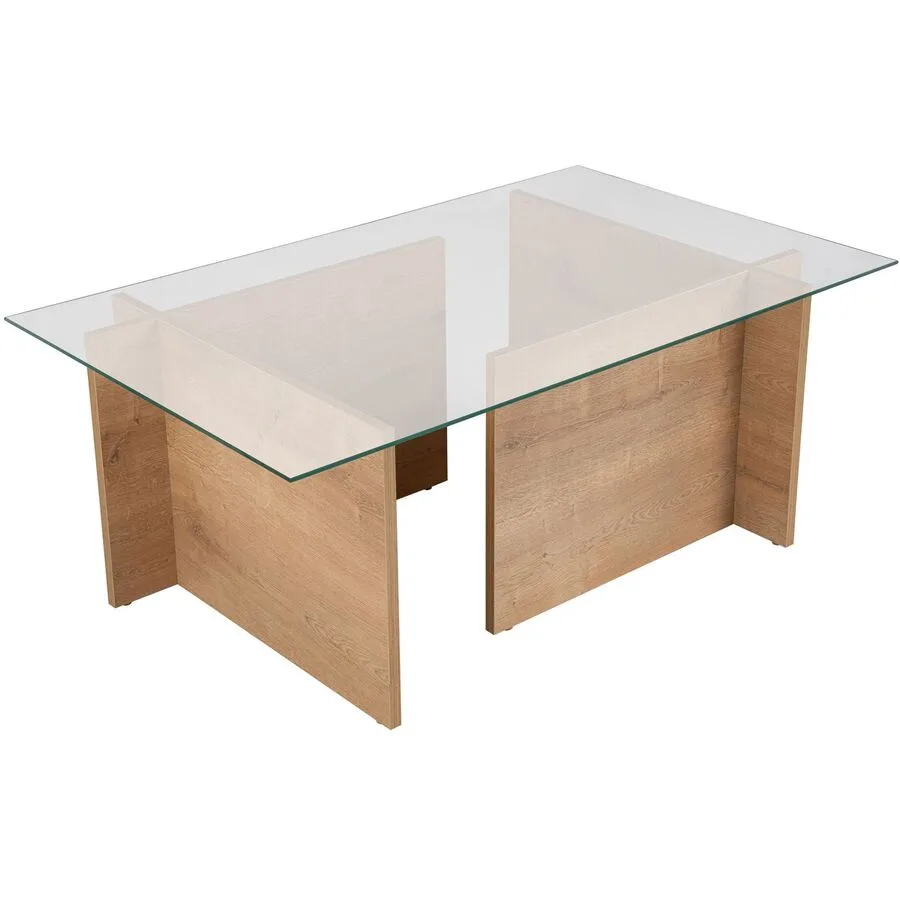 Salontisch Georis eiche Glas/Holzwerkstoff B 105 H 40 cm