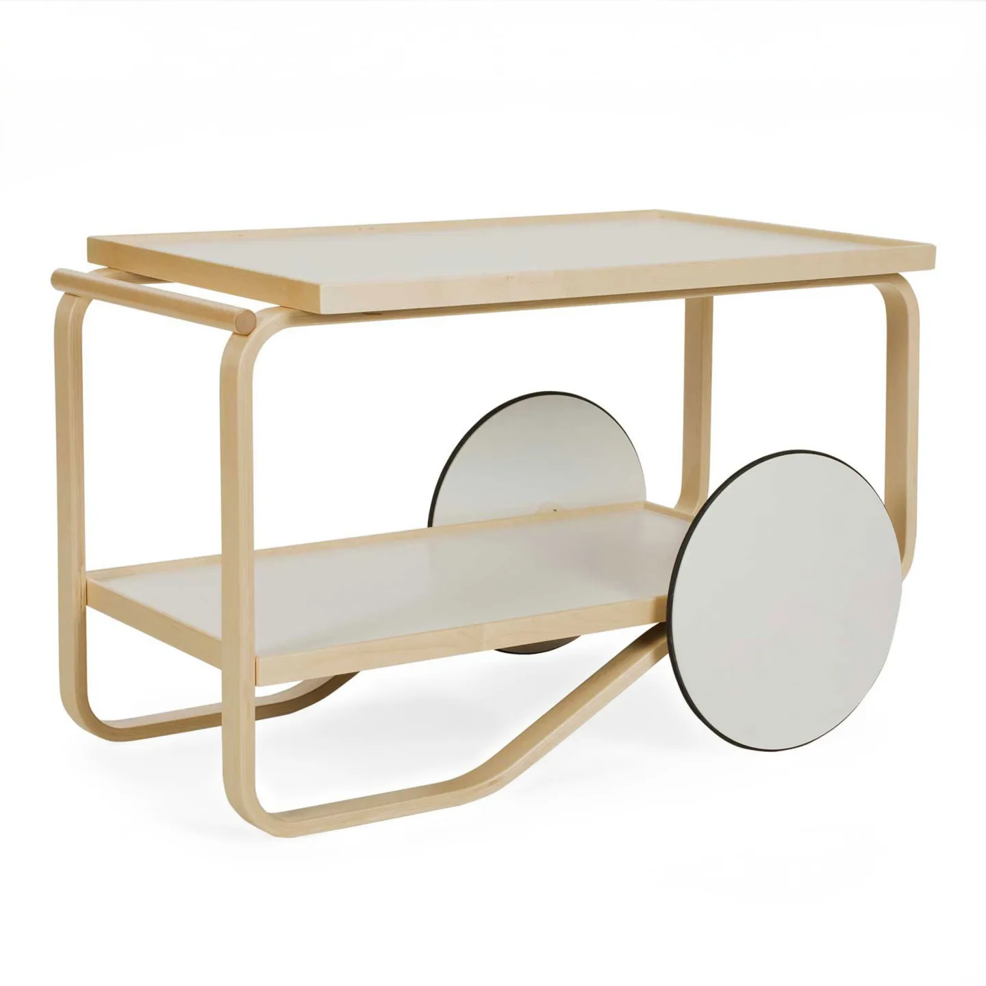 Artek - Serveringsvagn 901, Vita laminathyllor - Serveringsvagnar - Alvar Aalto - Vit - Naturmaterial/Trä