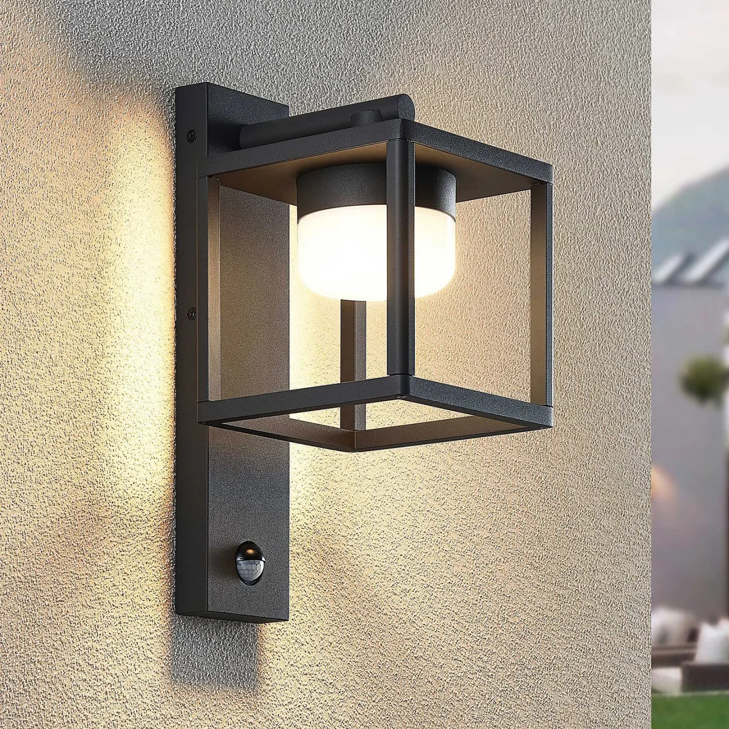 Timio Down Außen Wandleuchte Dark Grey - Lucande - Balkon - Modern - Aluminium - Einflammig