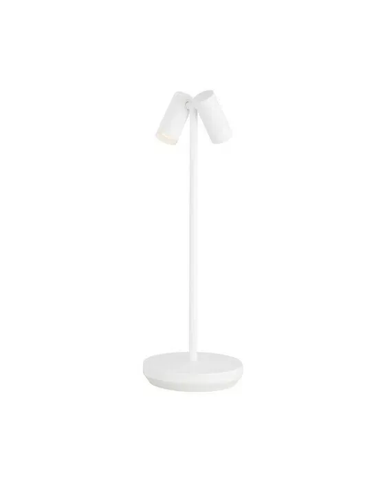 Doppia Accent Rechargeable Table Lamp Matte White