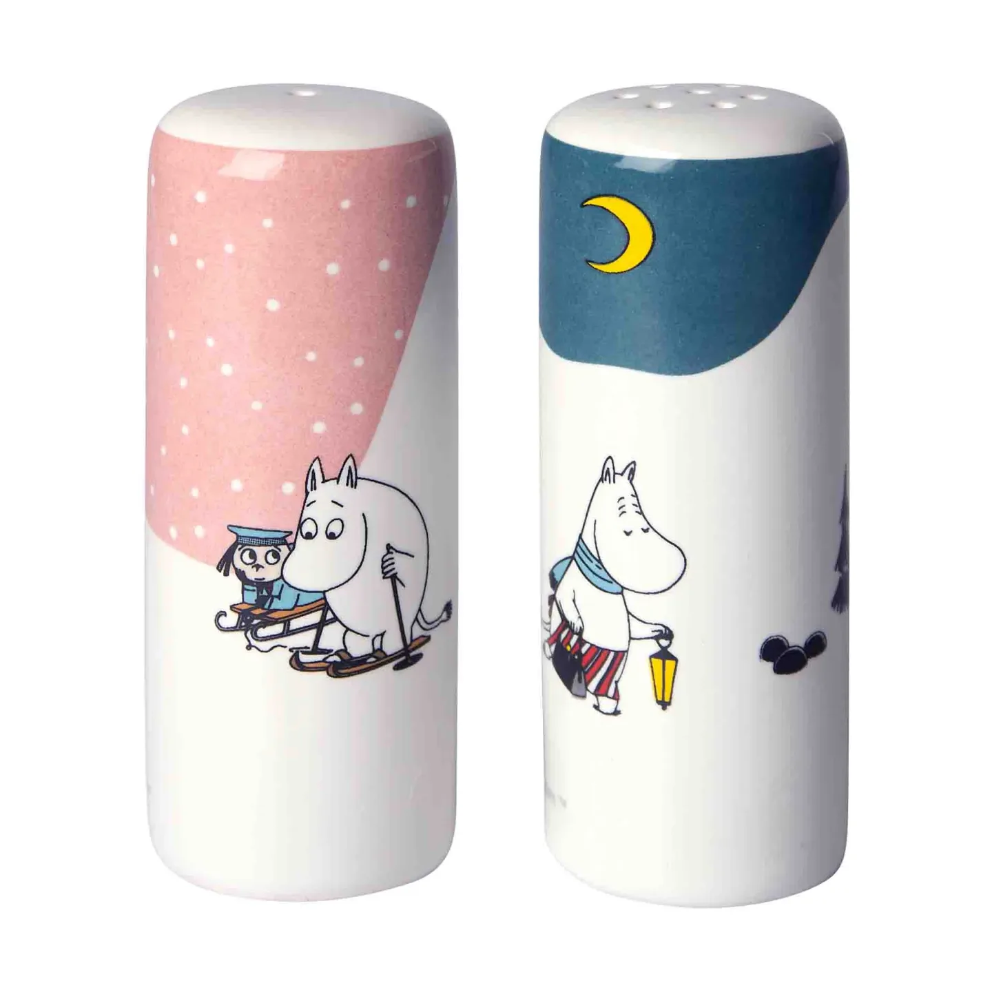 Pluto Design Mumin vinter salt & pepparkar Rosa-blå-vit