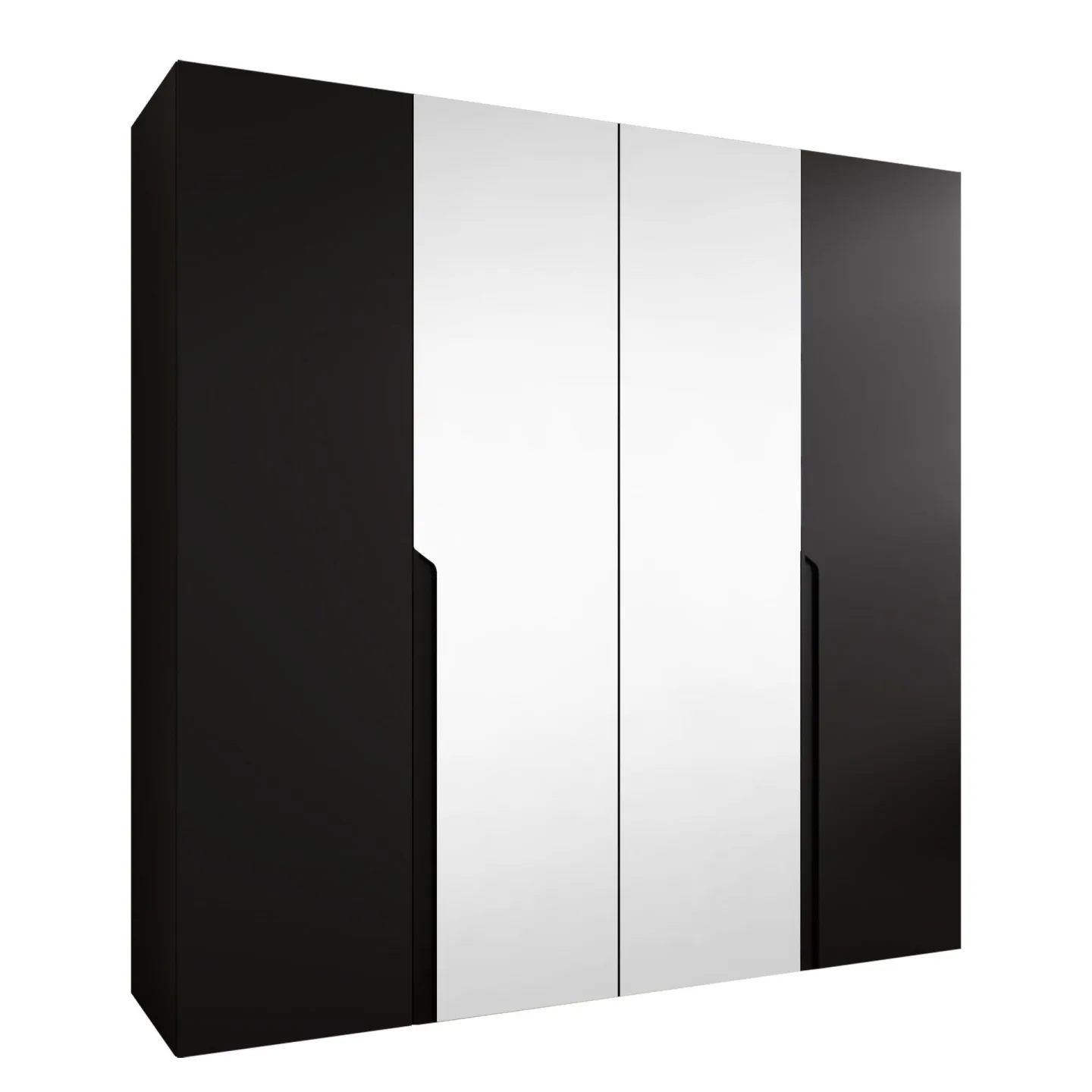 Milias Garderob med spegel 200x202 cm - svart