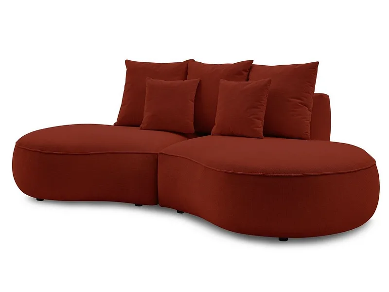 3er Sofa BOBOCHIC SAINT-GERMAIN Stoff mit Textur rot