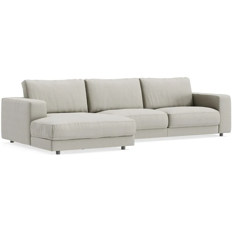 Ecksofa Ava Links Bezug: 88% Polyester, 12% Polyacryl light grey B 320 T 170 cm - Möbel Konfigurator: Traummöbel individuell zusammenstellen