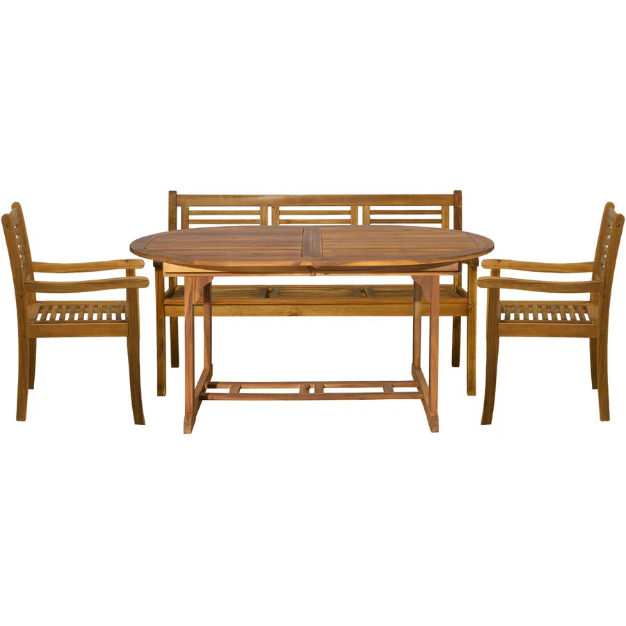 Gartenmöbel-Set Amadu natur Akazie B 150 T 100 H 75 cm