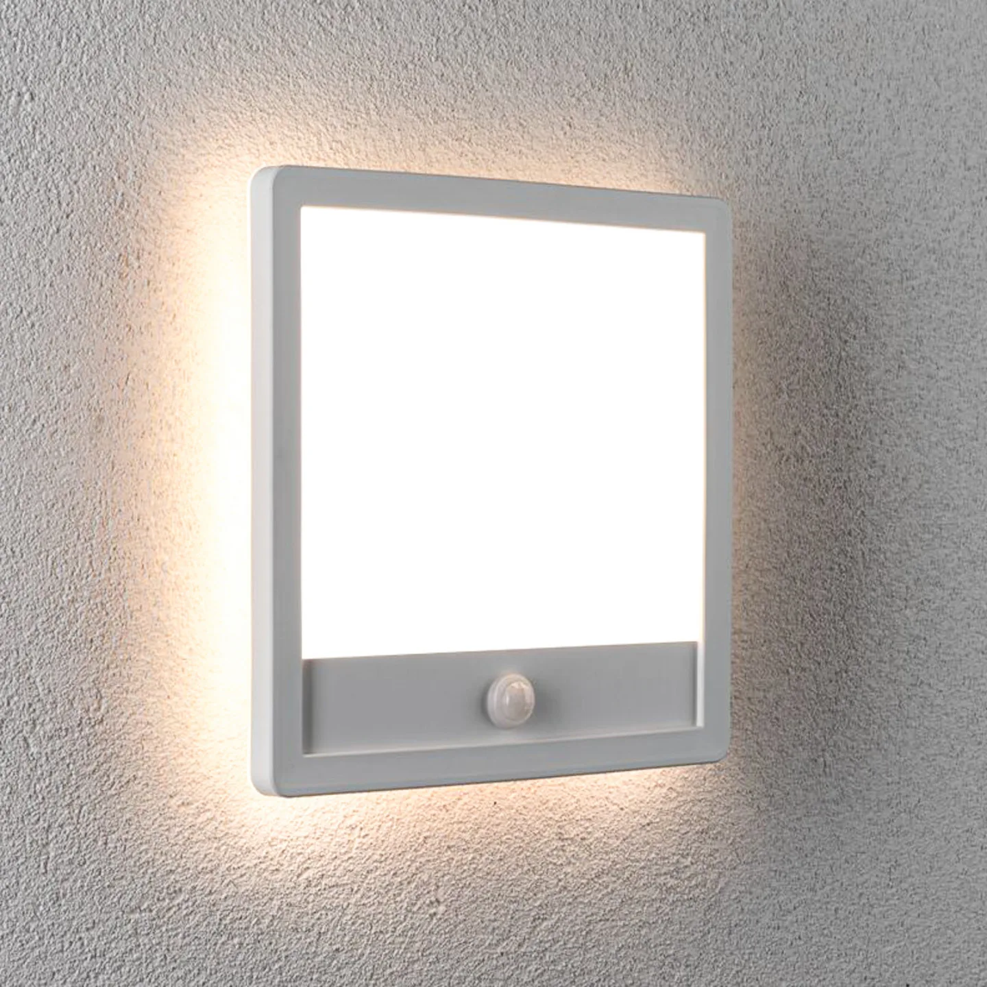 Lamina LED-utomhusvägglampa, vit, IP44, sensor - Paulmann - Modern - Plast - Vinklad