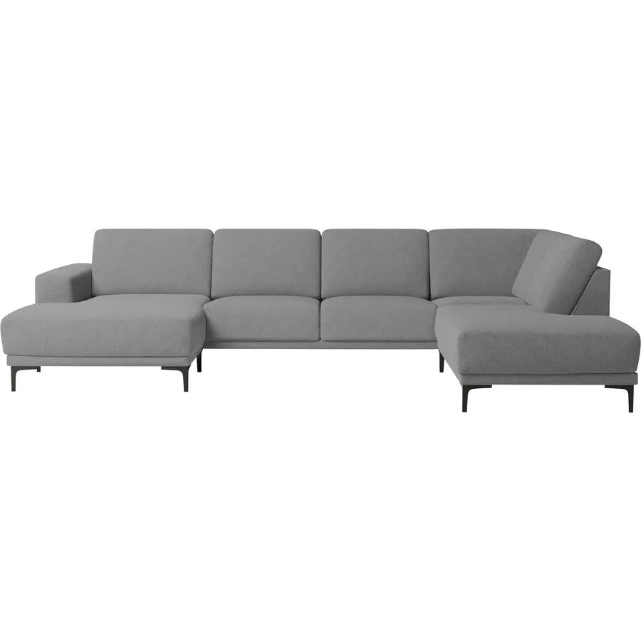Ecksofa Bivio Rechts Polyester/Polypropylen grau B 345 T 210 cm