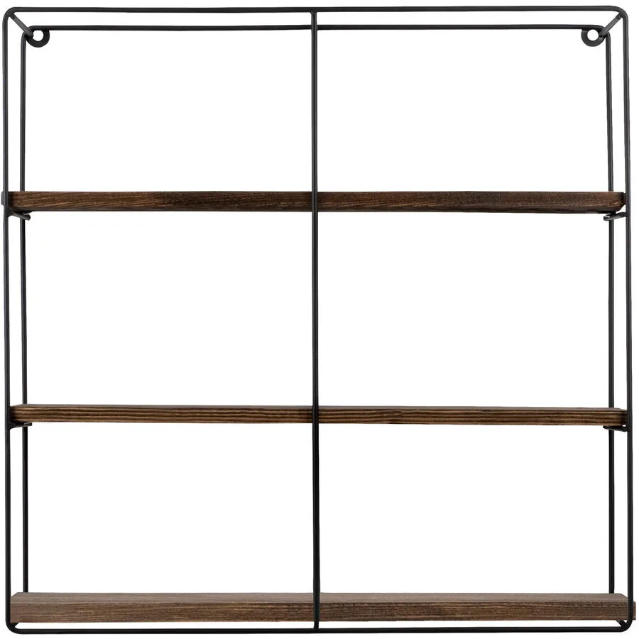 Wandregal Georis natur/schwarz Holz/Metall B 60 T 15 cm