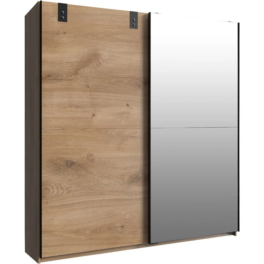 Kleiderschrank Chantel Plankeneiche/graphit Holzwerkstoff B 180 cm