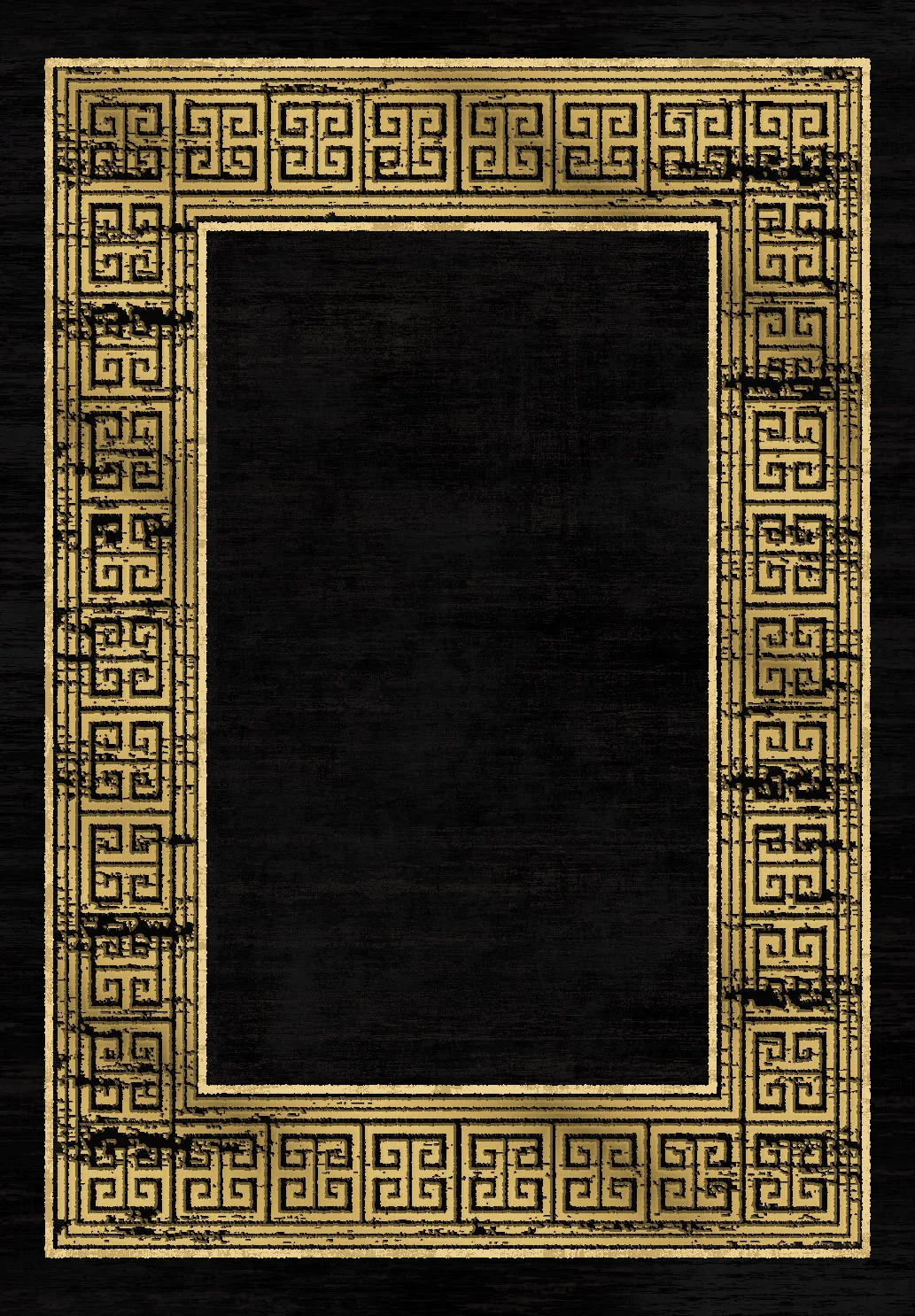 Wilton-teppe - Tilos (sort/gull) (Størrelse: 180 x 270 cm)