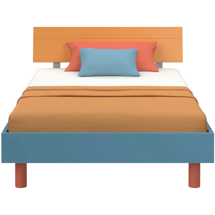 Modular Bett Smart Blau, Gelb, Orange Holzwerkstoff 120 x 200 cm
