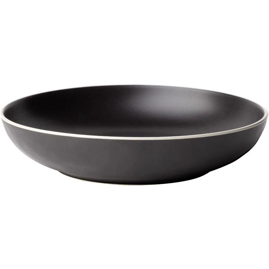 Teller tief Elements Yin & Yang Schwarz Steinzeug 22.8 cm