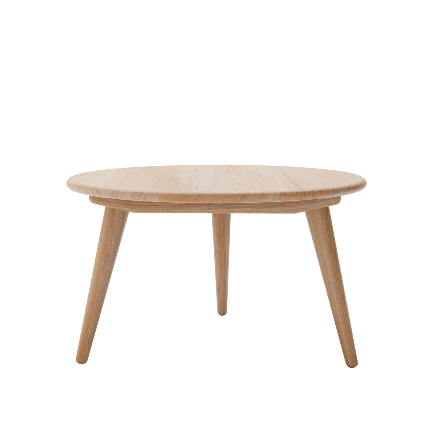 Carl Hansen - CH008, Oljad Ek, Ø 78 cm - Höjd 44 cm - Soffbord - Hans J. Wegner - Träfärgad - Trä