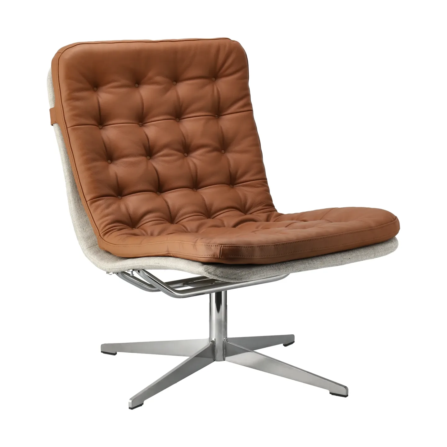 1898 Loholm Sessel mit Drehfunktion Cognac Leder-Bern Beige 0341