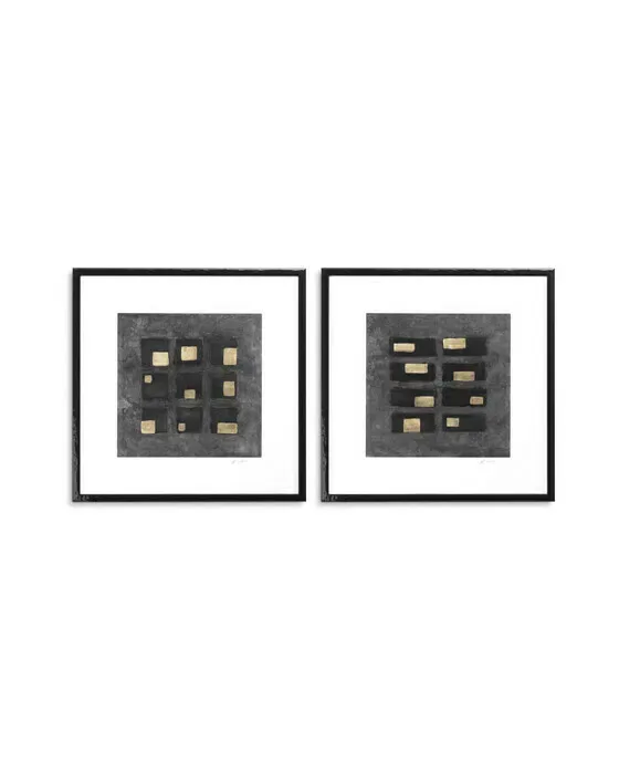 Washed Black Squares tavle af Michael Willett 2 sæt