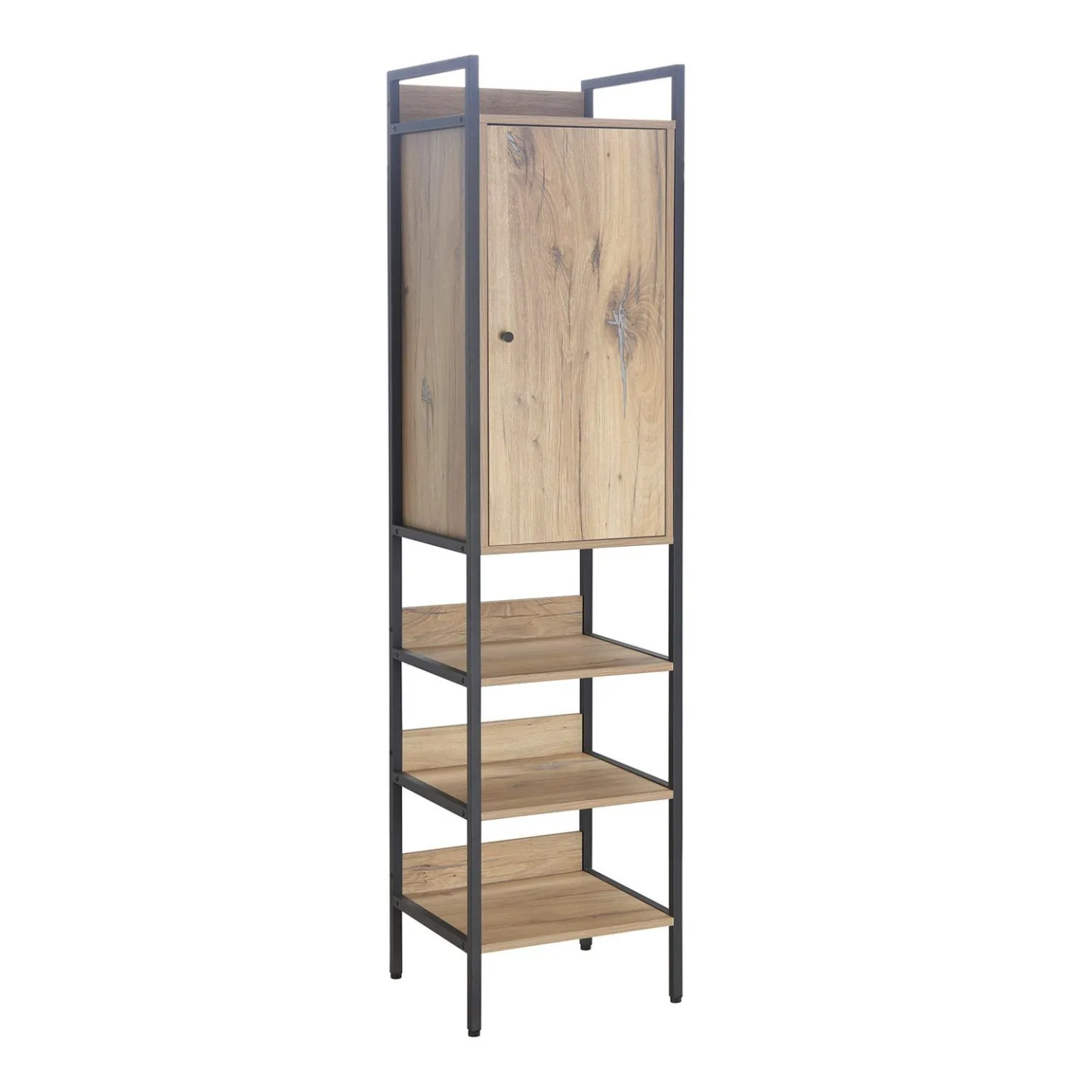 Vinställ Bjeldor Rustic melamin 44x40x180 cm - brun