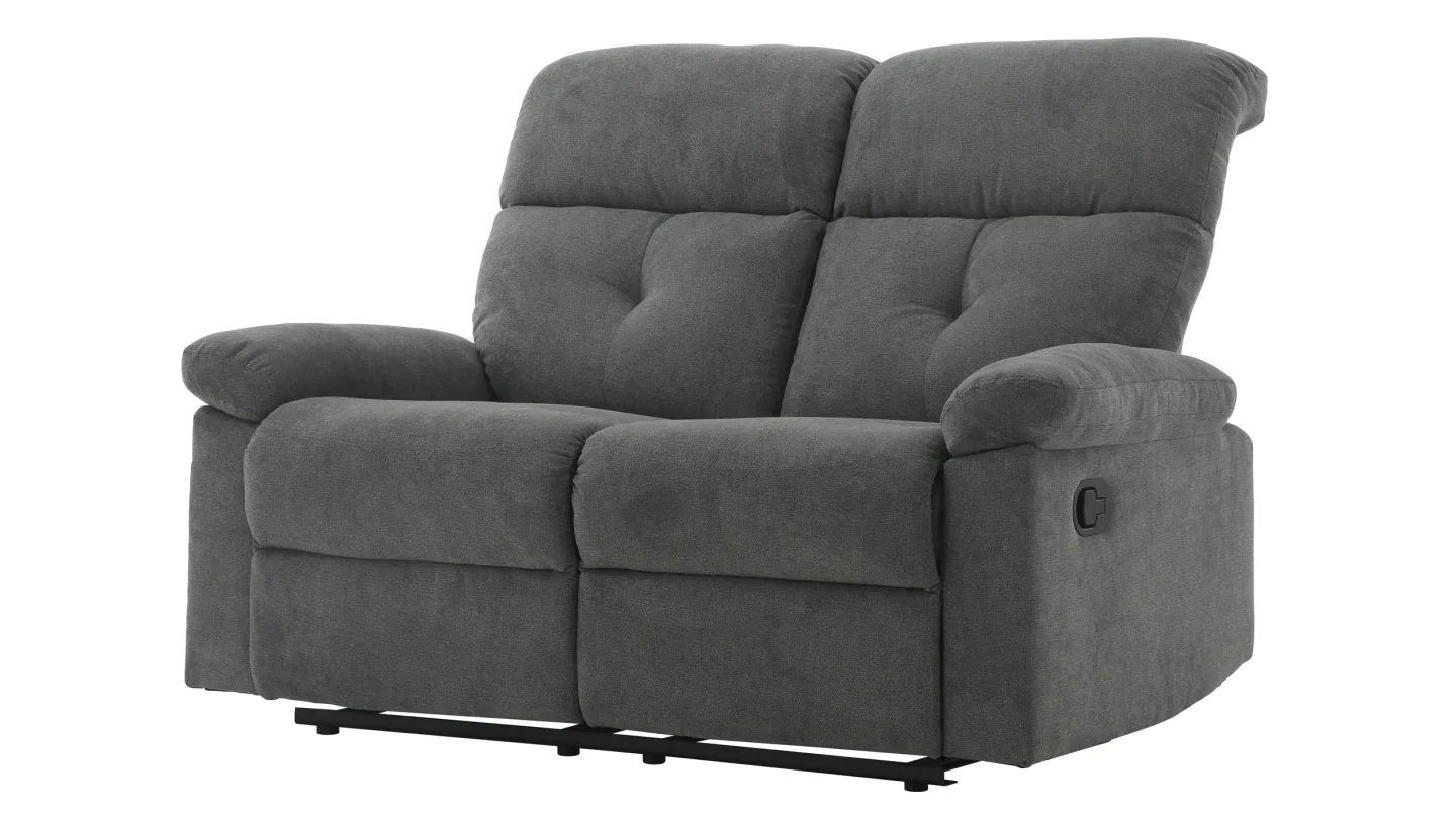 Einzelsofa Microfaser grau 136 cm - Relaxfunktion - RIVERA
