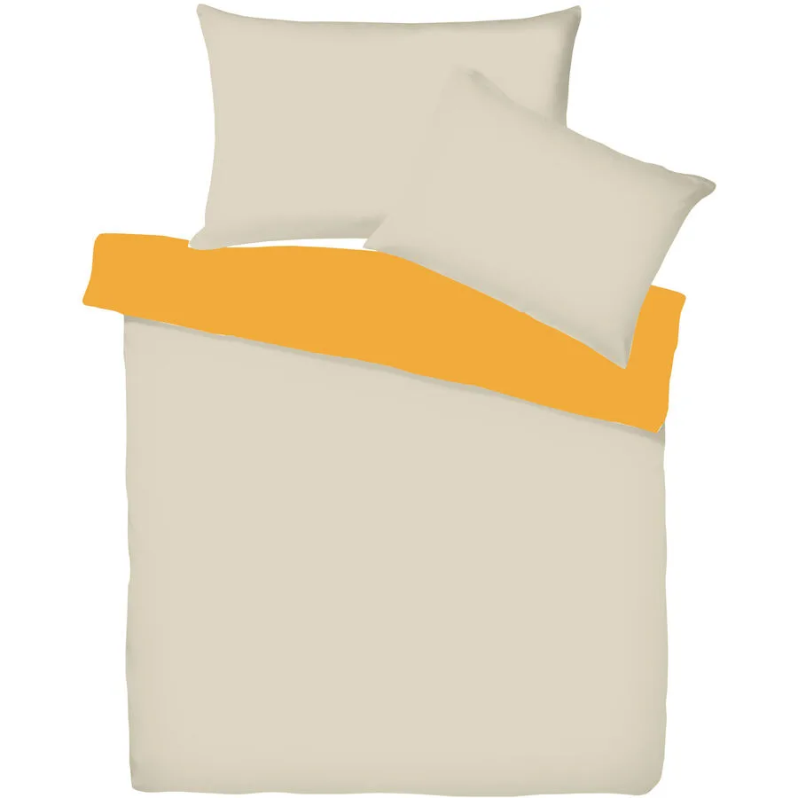 Living Home Kissenbezug Uni Doubleface Natur/Orange Einfarbig Baumwolle B 65 T 100 cm