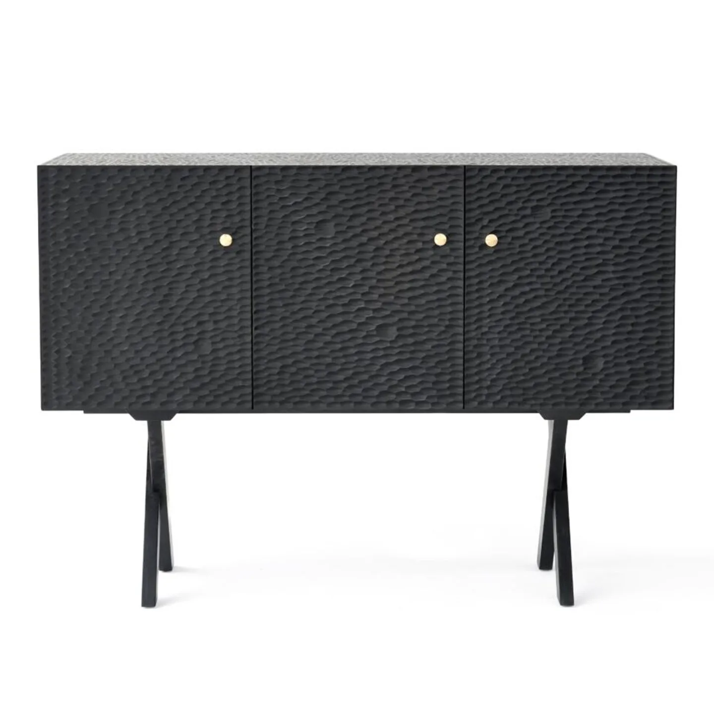 Zanat - Touch Sideboard, 3 doors/Massivt trä, Svartbetsad lönn 129 cm - Skänkar och sideboards - Studioilse - Svart - Trä