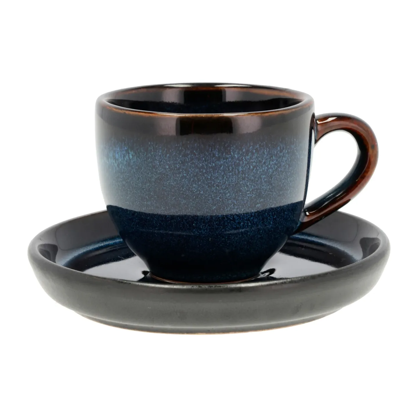 Bitz Bitz Espressotasse mit Untertasse 7 cl Dunkelblau-schwarz