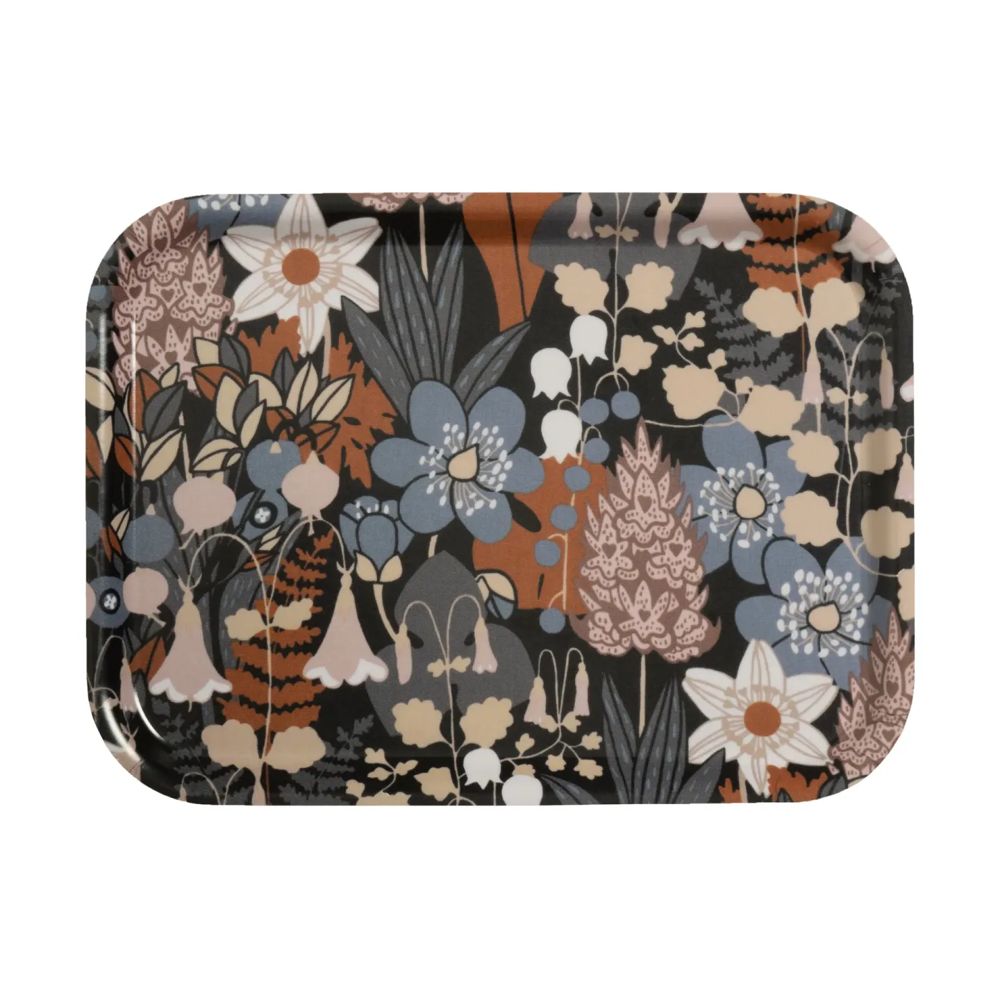 Almedahls Skogen Tablett 20x27cm Blau-braun