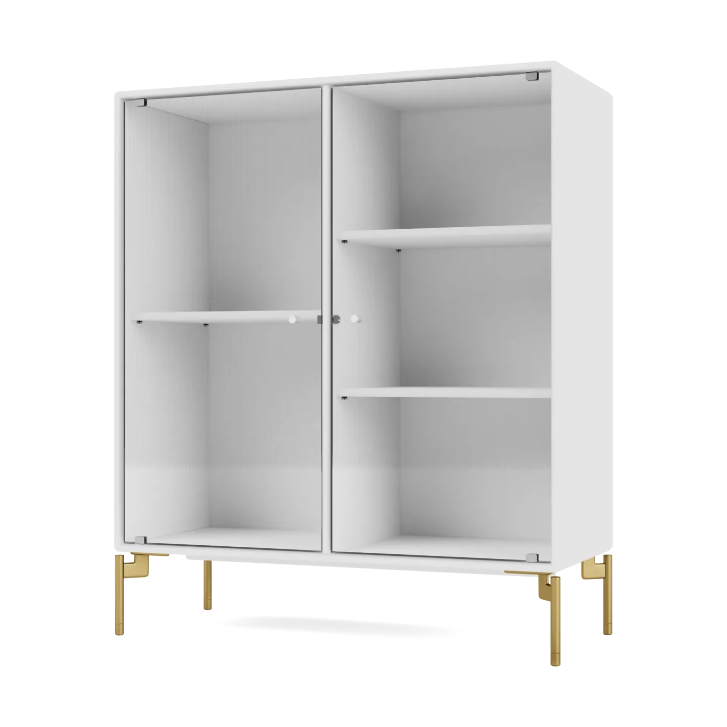 Montana Ripple II Vitrinenschrank 69,6x82,2x30 cm NewWhite-Beine brass