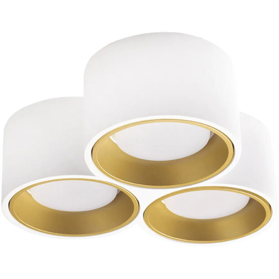 Deckenlampe Nasso Gold/Weiss Aluminium 23.5 cm 7.3 cm - Farbe: weiss/gold - LED - Lichtfarbe: Warmweiss - Material: Aluminium/Stahl - Deckenlampe- LED