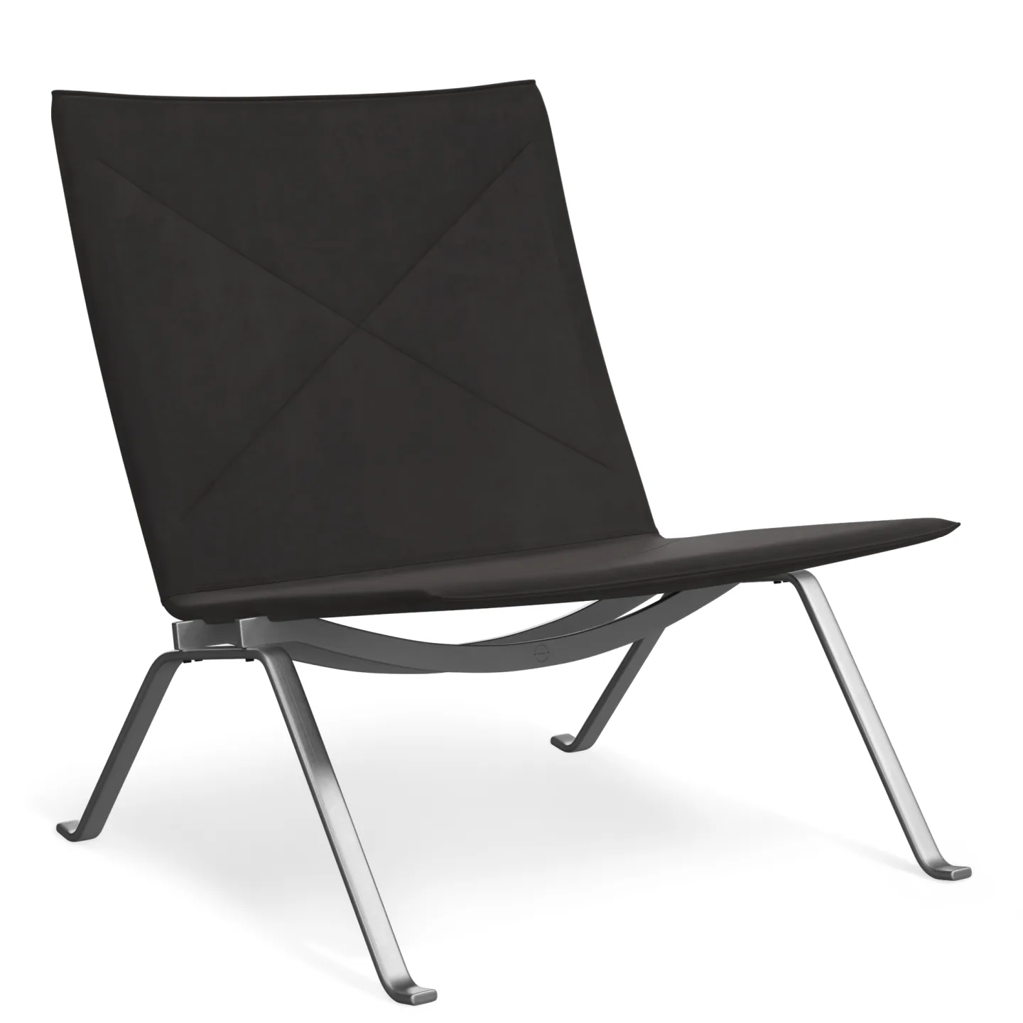 Fritz Hansen - PK22 Chair Haze Leather Anthracite - Fåtöljer - Poul Kjærholm - Svart - Trä