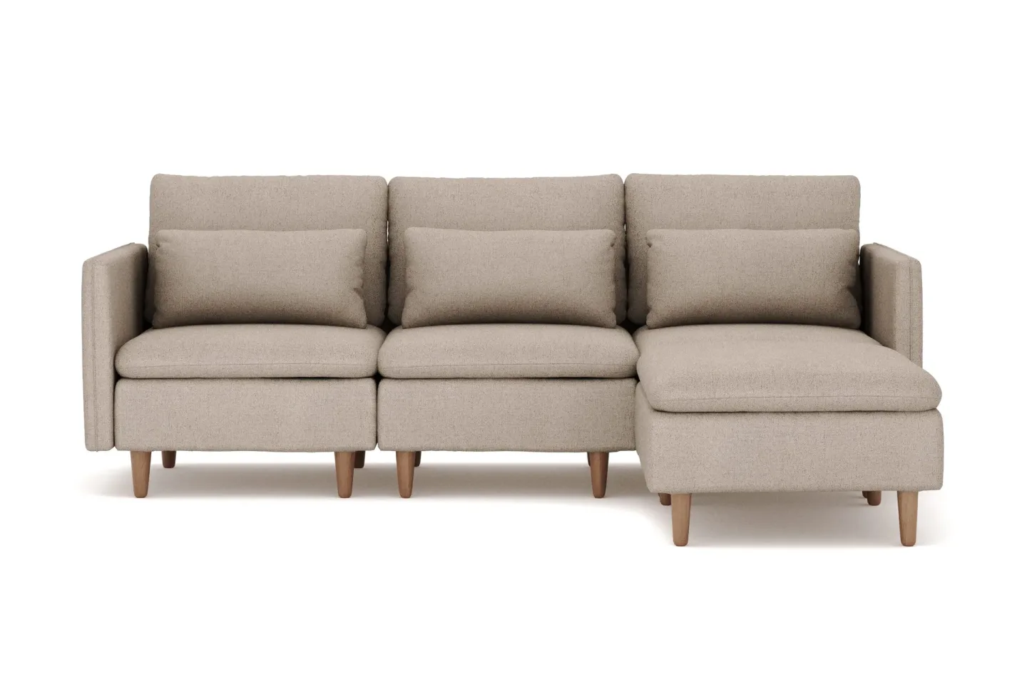 Lovis 3-sits Soffa med vändbar Divan i tyg - Beige