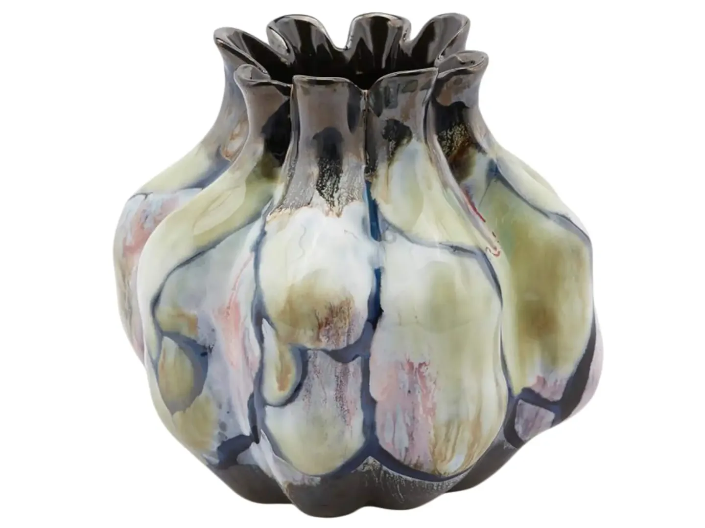 Edg Vase Mohnkapsel Schwarz Pastell H: 19 cm | Schubiger Möbel