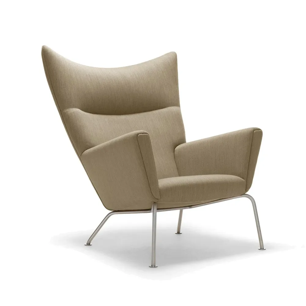 Carl Hansen & Søn CH445 Wing Chair fåtölj Remix 233-rostfria stålben