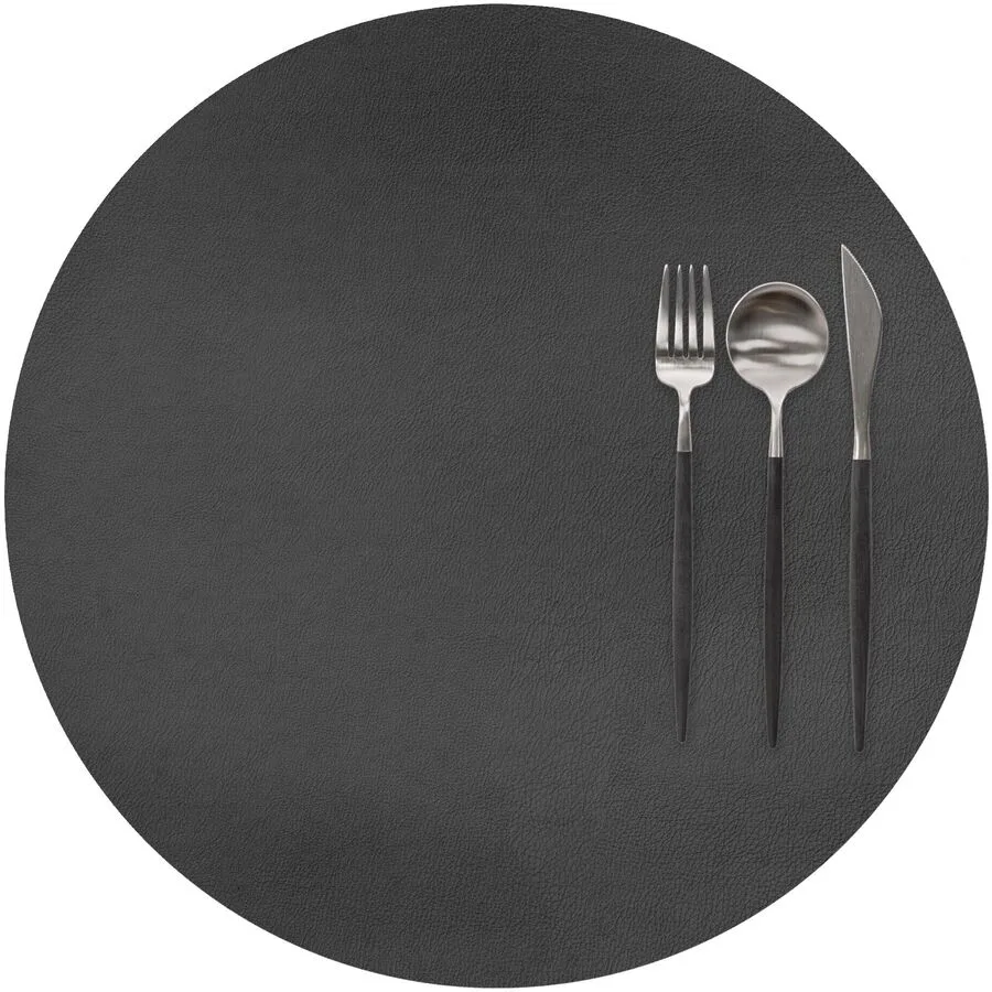 ZICZAC Tischset Togo Schwarz Kunstleder 38 x 38 cm