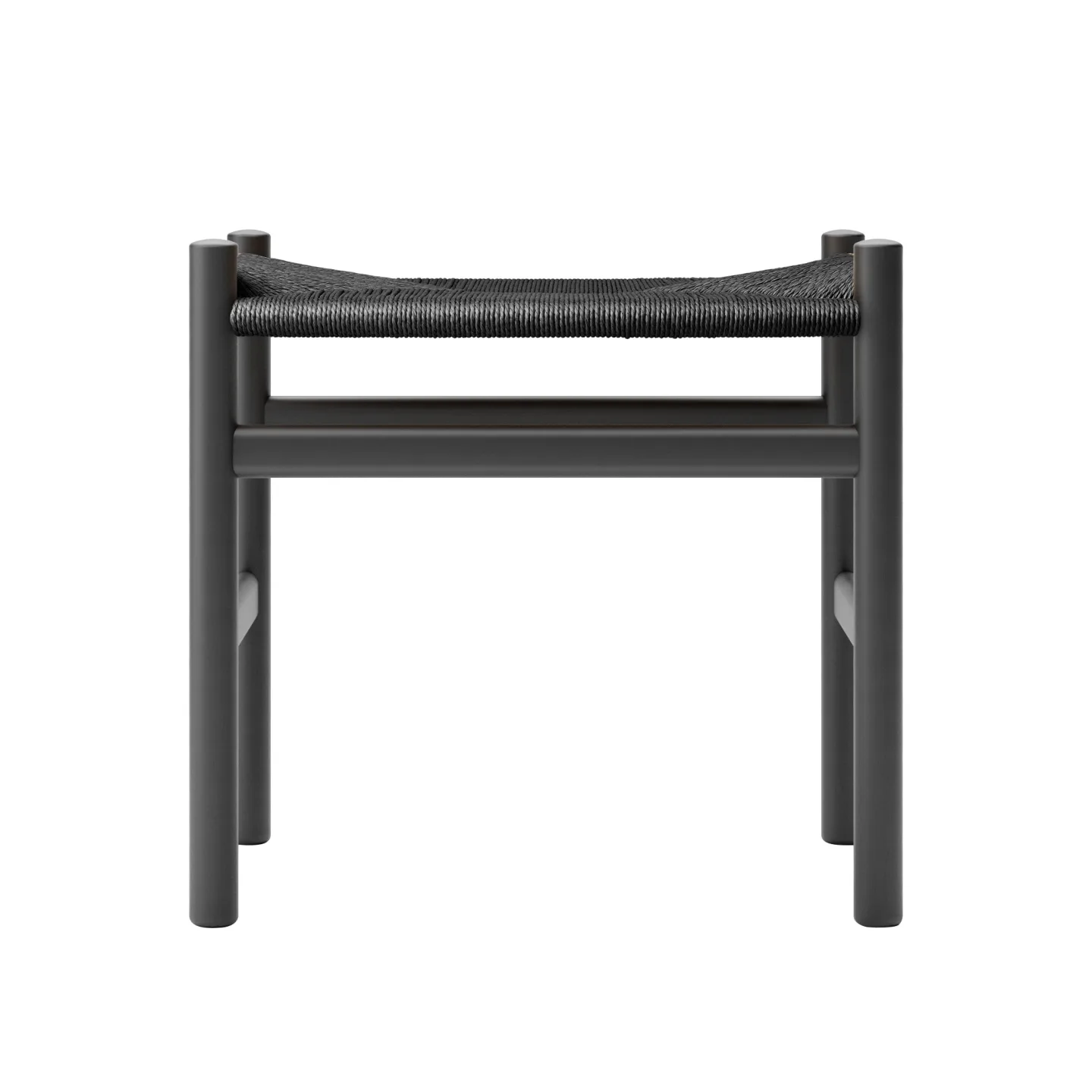 Carl Hansen - CH53, Bok, Black, Svartflätad, 43 cm - Fotpallar - Hans J. Wegner - Svart - Papper/Trä