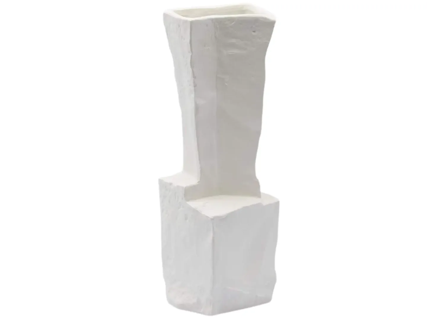 Edg Vase Kantig Matt Weiss H: 30 cm | Schubiger Möbel