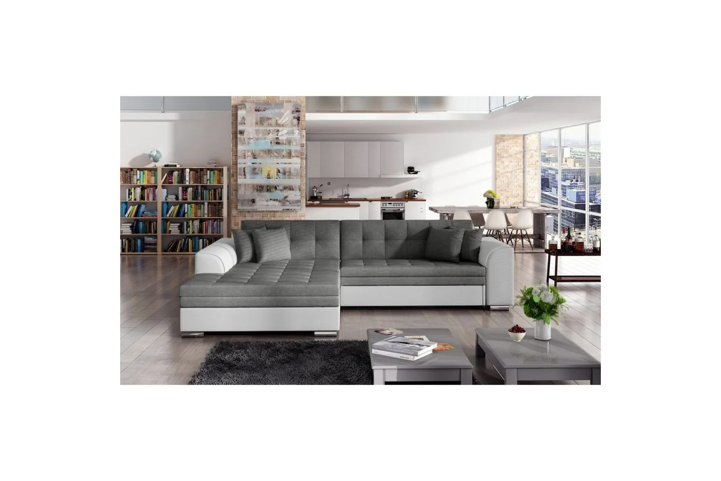 Hörnsoffa Eltap Sorento 296x194x78 cm - Sawana 05, Soft 17, Mörkgrå, Vänster