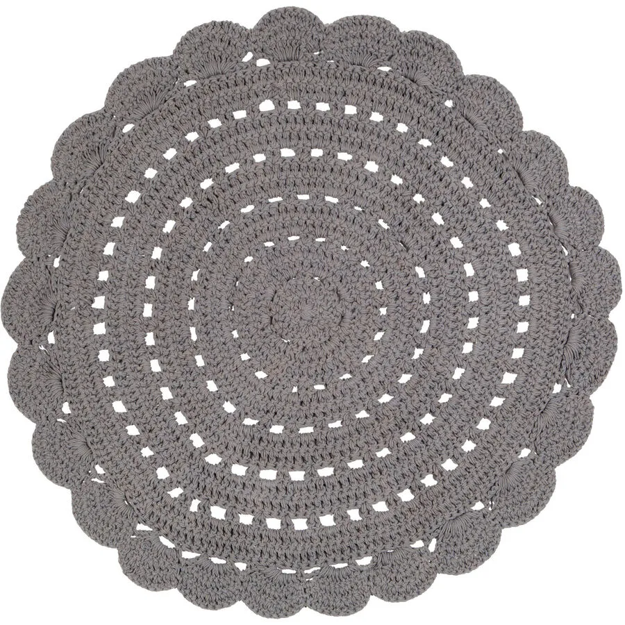 Kinderteppich Hildur grey Baumwolle 120 x 120 cm