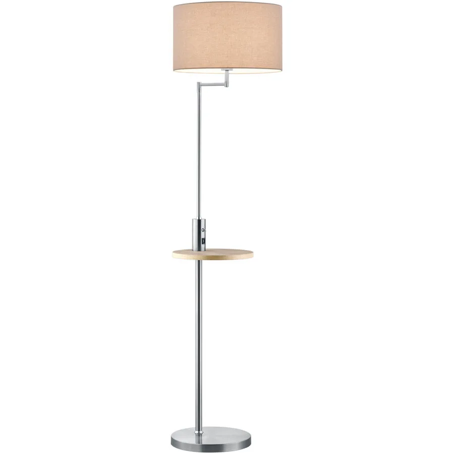Stehlampe Rika Grau Metall 40 cm 160 cm - Farbe: Nickel matt