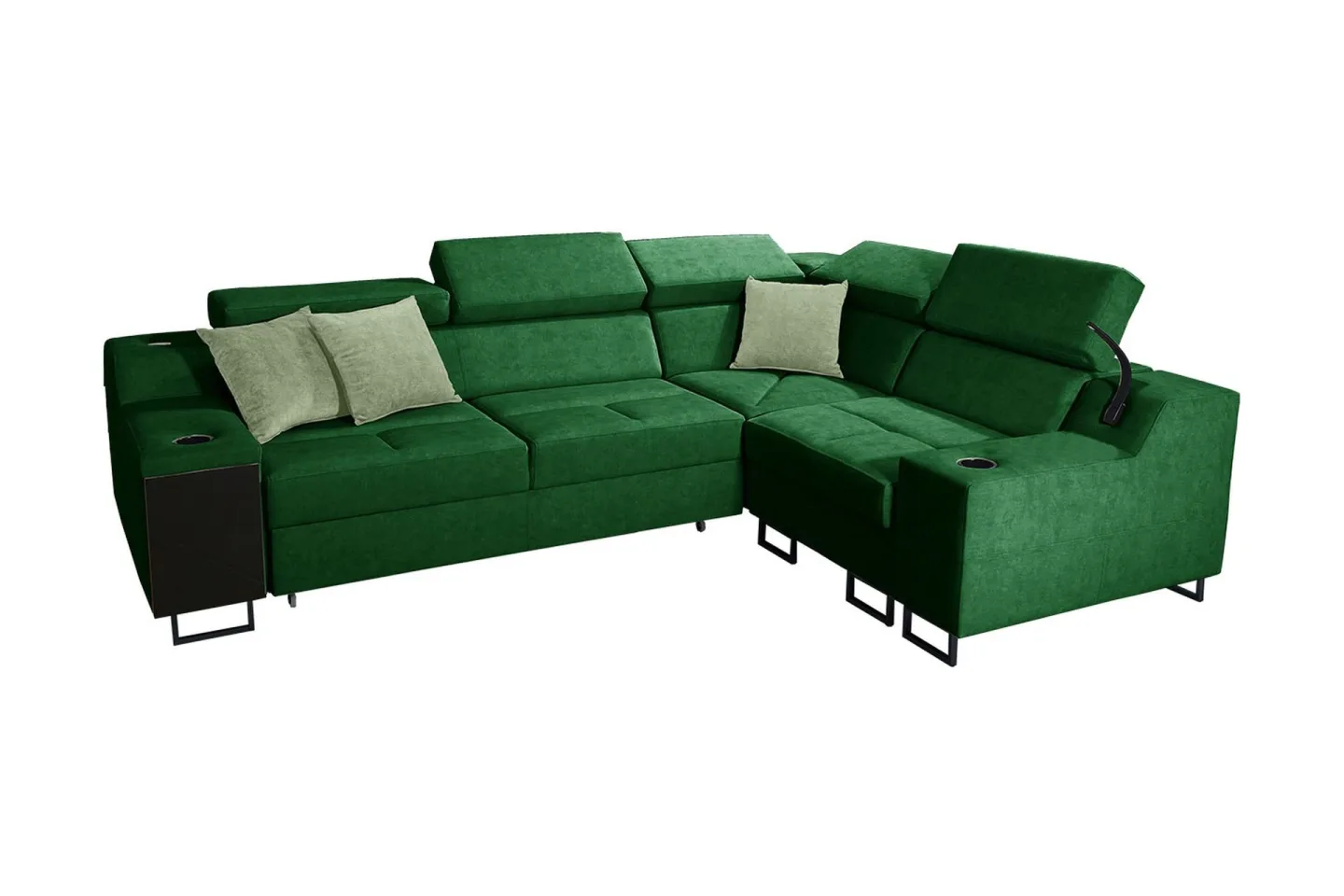 Seginus Hörnbäddsoffa 4-sits 210x127 - Grön