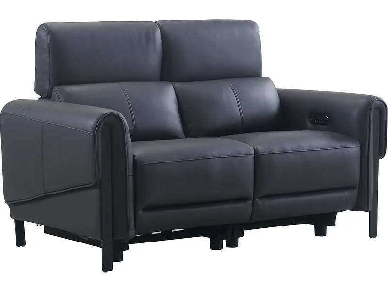 2er Sofa ELIOT Echtleder schwarz