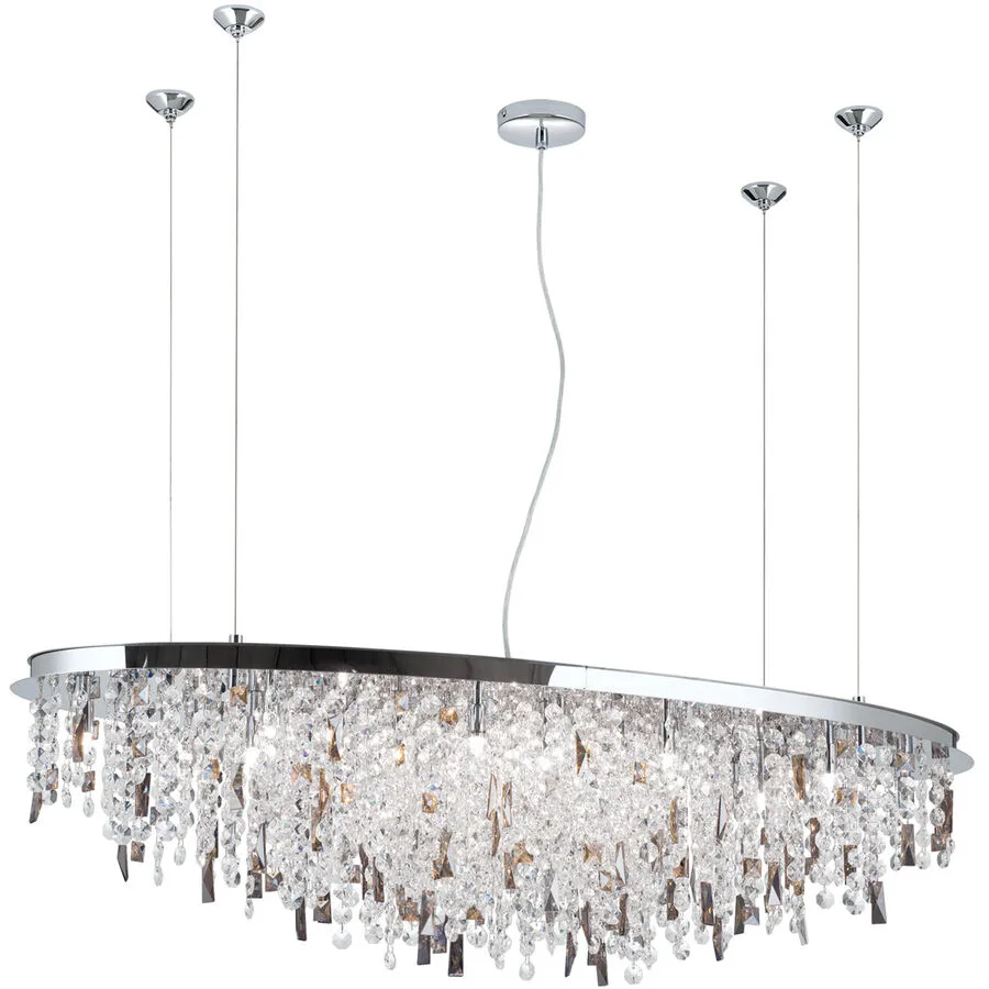 Briamond Pendellampe Crystalriver Grau Stahl/Kristall 120 cm 31 cm - Farbe: Chrom/klar