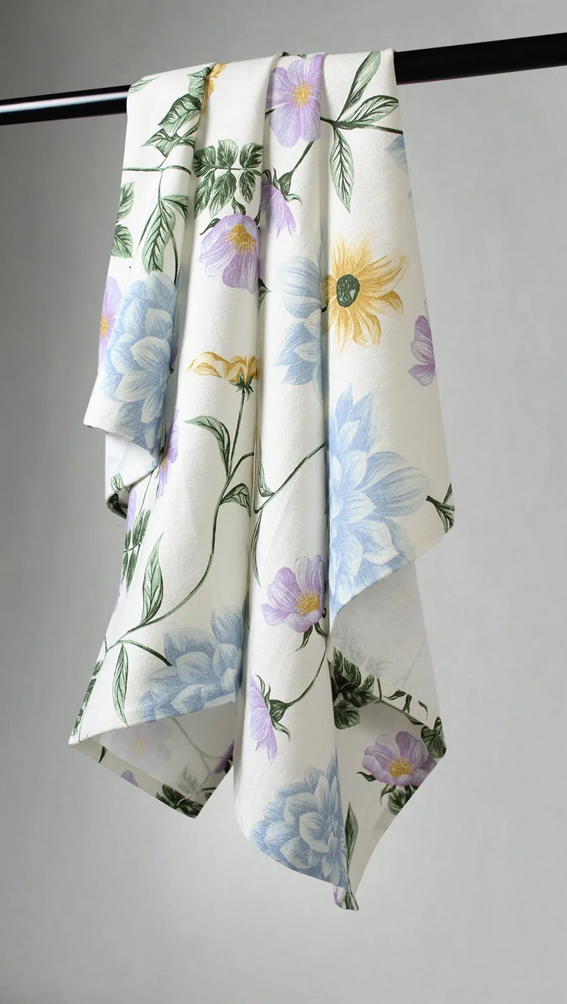 Kjøkkenhåndkle 2-pak - Dahlia (blå) (Størrelse: 50 x 70 cm)