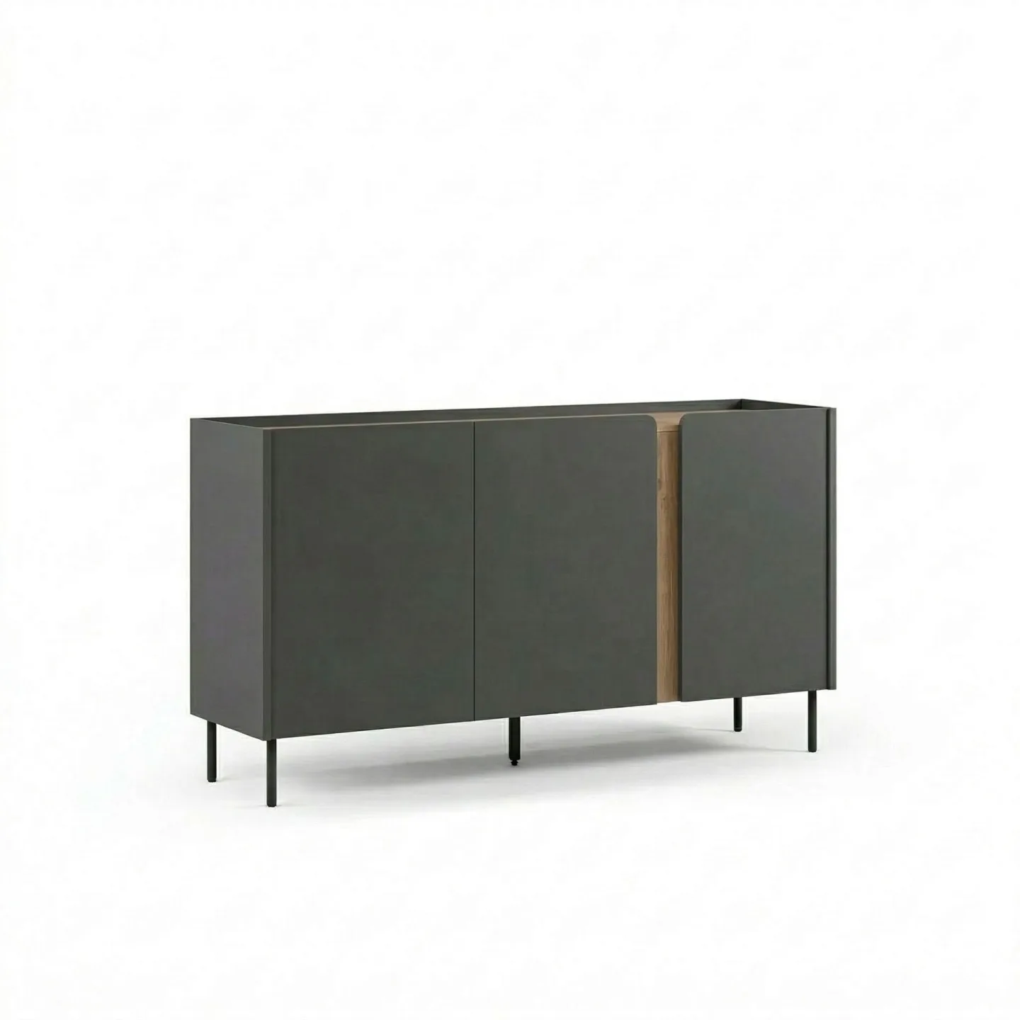 Lomar Konsol 150x82,9x40,5 cm - antracit naturlig ek svart