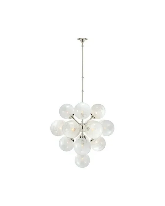 Cristol Tiered Chandelier Polished Nickel Large