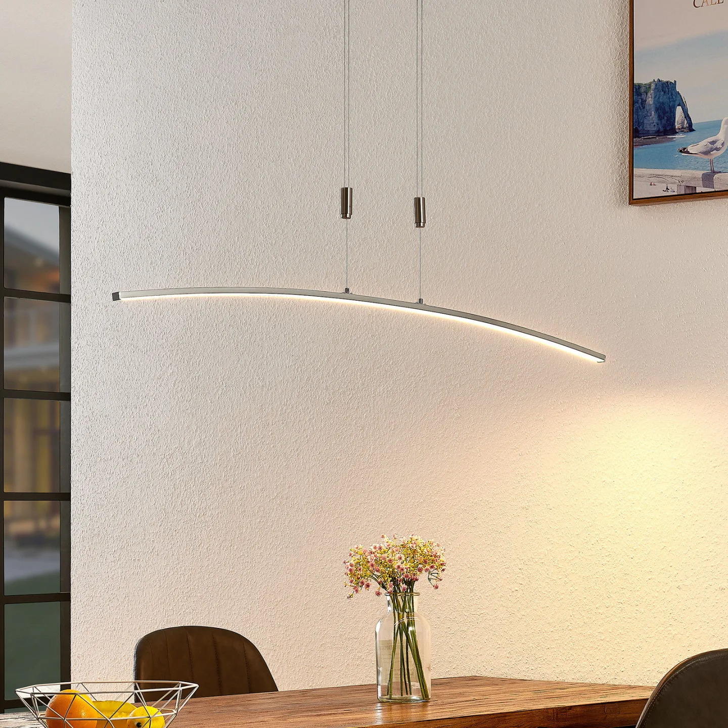 Lindby LED-Hängeleuchte Phillie, höhenverstellbar, dimmbar - Wohnzimmer - Modern - Metall - Einflammig