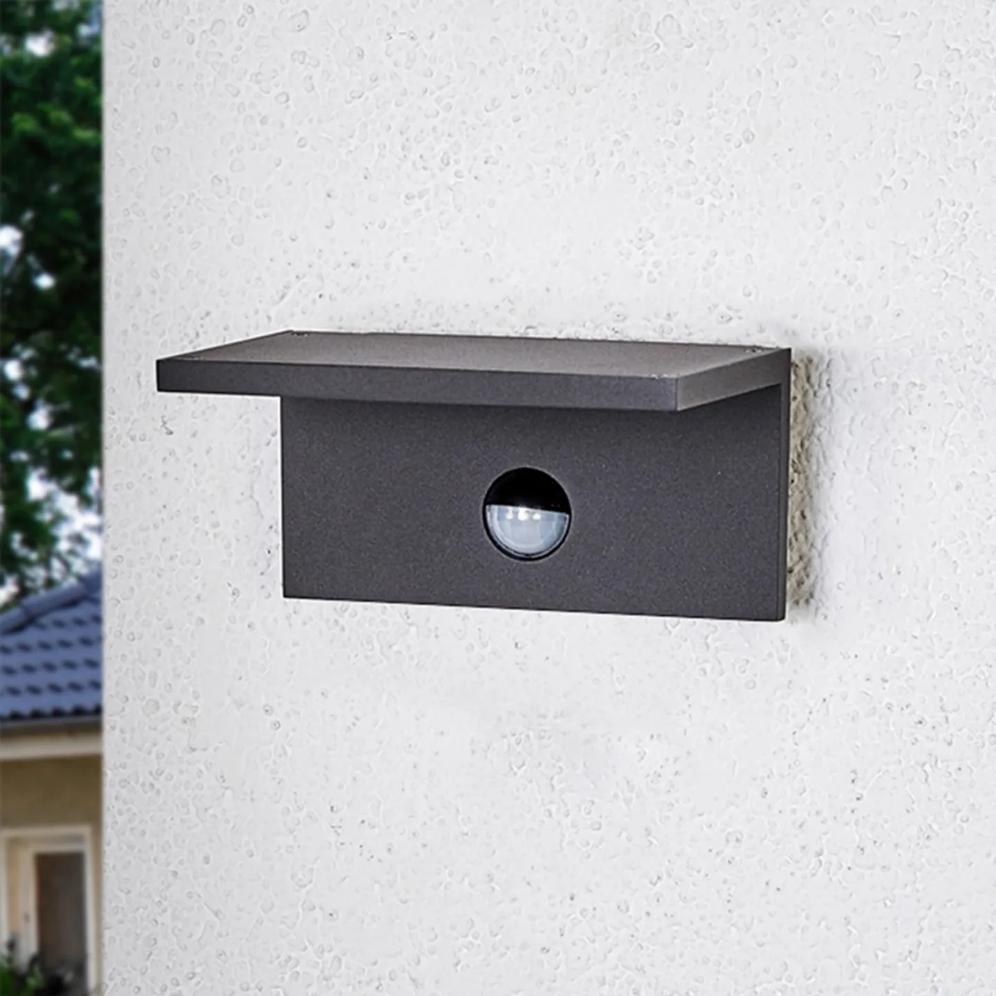 Darina LED Außen Wandleuchte w/Sensor Graphite - Lucande - Modern - Metall - Einflammig